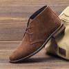 Мужские винтажные ботильоны в пустынном стиле - Кожаная весенняя коллекция больших размеров