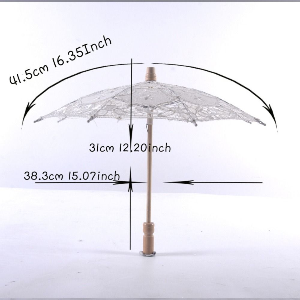 Vintage 26/31/43/53cm Lace Parasol Umbrella Embroidery Cotton Lace Flower Girl Umbrella Kids Sun Umbrella Wedding Decoration