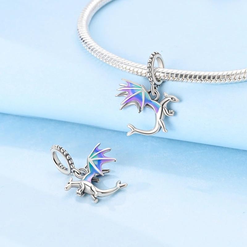 Anniversary Copper Dinosaur Chameleon Dragon Charms Beads Fit Bracelet Bead Jewelry Making Fine Jewelry Gift