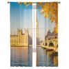 London Big Ben And Houses Sheer Curtains For Bedroom Living Room Tulle Curtains For Kitchen Window Voile Curtains