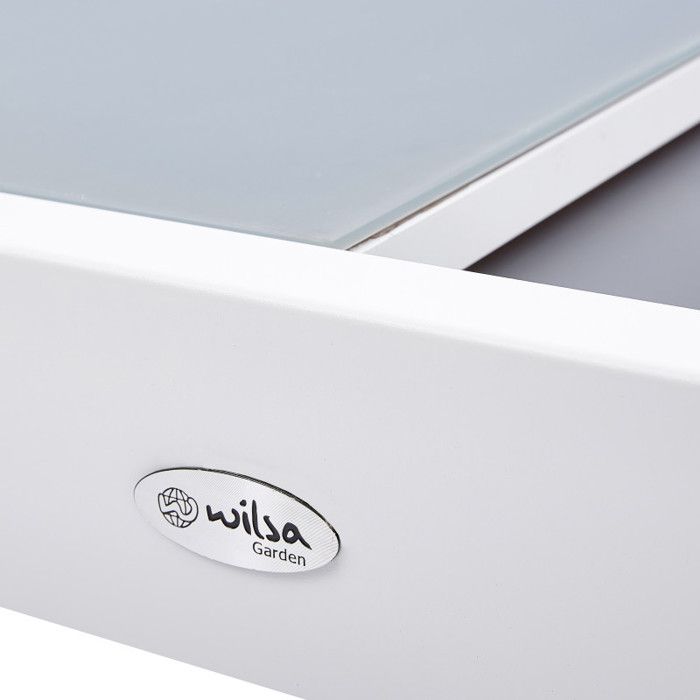 Salon de jardin Ensemble Modulo T 8/12 + F 8 + C 4 Full Verre Blanc Wilsa Garden