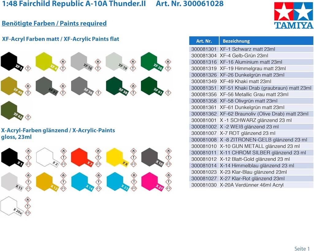 Tamiya Masterpiece Aircraft Series 28 Air Force Fairchild Republic Thunderbolt II Plastic Model Kit 61028 1/48 No. U.S. A-10A
