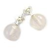 [M6901] - Silver Earrings 'Mineralia' Rose Quartz - 8 Mm