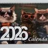 2026 Wall Calendar Jan 2026 - Dec 2026 12 Monthly Planner Wall Hanging Calendar with Funny Dog/Cat Images for School Home Office