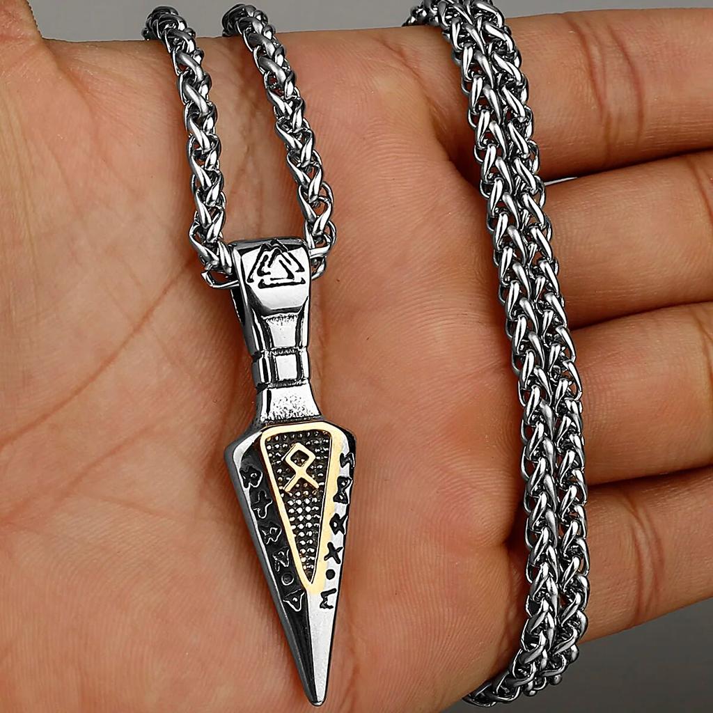 Мужское ожерелье с подвеской Viking Valknut из нержавеющей стали — прочный и уникальный дизайн, идеальный подарок с бесплатной доставкой