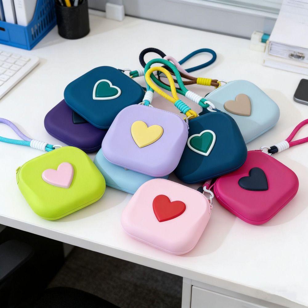 Водонепроницаемая квадратная сумка для хранения Силиконовый органайзер для наушников Кошелек для монет Беспроводные наушники