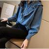 Women's Denim Shirt Loose Double Pocket Long Sleeved Versatile Casual Coat Shirt Women Fashion Jean Jackets Spring Autumn Trend 2025