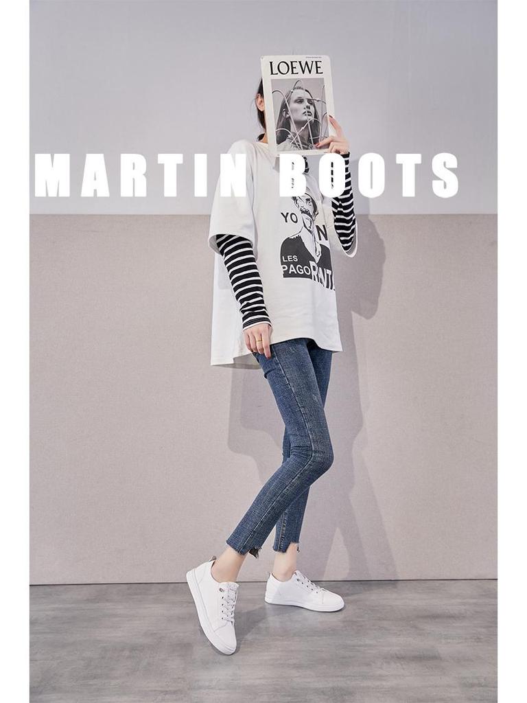 Женские повседневные универсальные туфли из натуральной кожи белого цвета на плоской подошве 2025 года