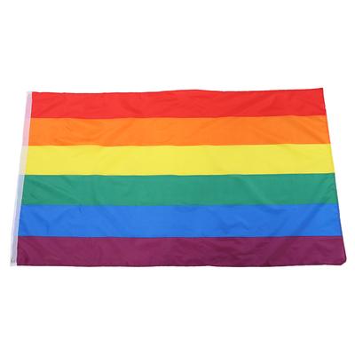 Рука развевающийся радужный флаг баннер полиэстер гей-парад лесбиянки флаги с люверсами