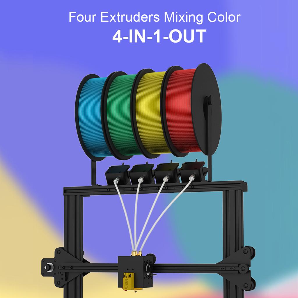ZONESTAR Z8PM4 PRO FDM 3D принтер 300x300x400 мм область построения 4IN1OUT полностью металлический экструдер смешанный цвет