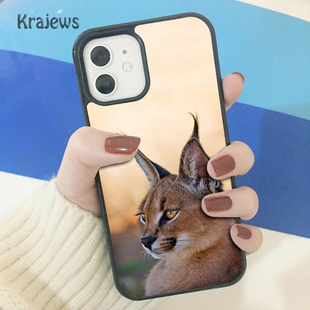 Krajews African Lyn Caracal Big Cat Phone Case Cover For iPhone 17 Air 16 15 14 plus 11 12 13 pro ma coque Fundas