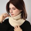 Новый осенне-зимний вязаный теплый шарф-снуд для женщин, однотонный, с ажурной вязкой, мягкий, для улицы, согревающий воротник, шарфы-свитеры