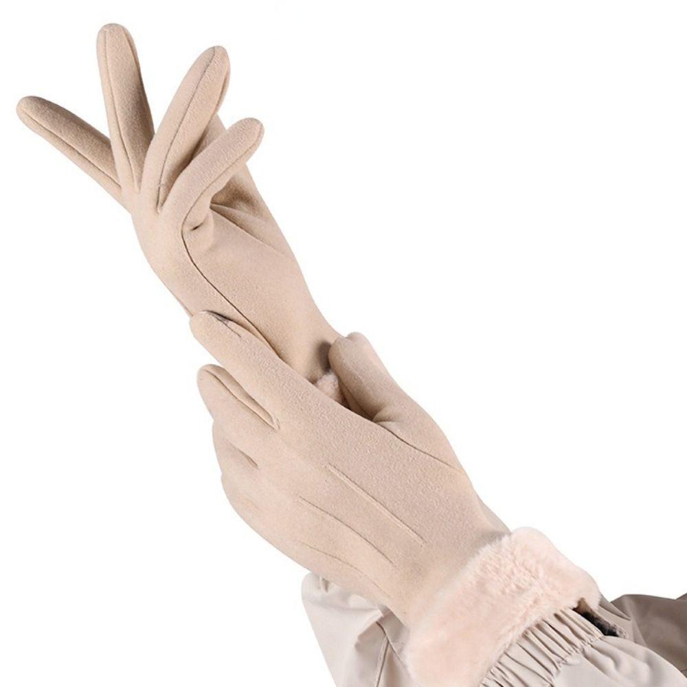 Thick Plush Gloves Outdoor Guantes Fashion Touchscreen Gloves Lady