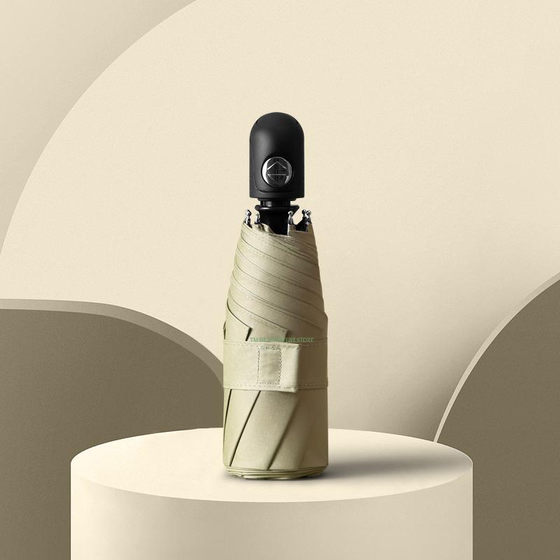 Мини-складной зонт для женщин, полностью автоматический, ветрозащитный, черное покрытие, зонтик от солнца, защита от ультрафиолета, для путешествий, подарки, 8 ребер, 5