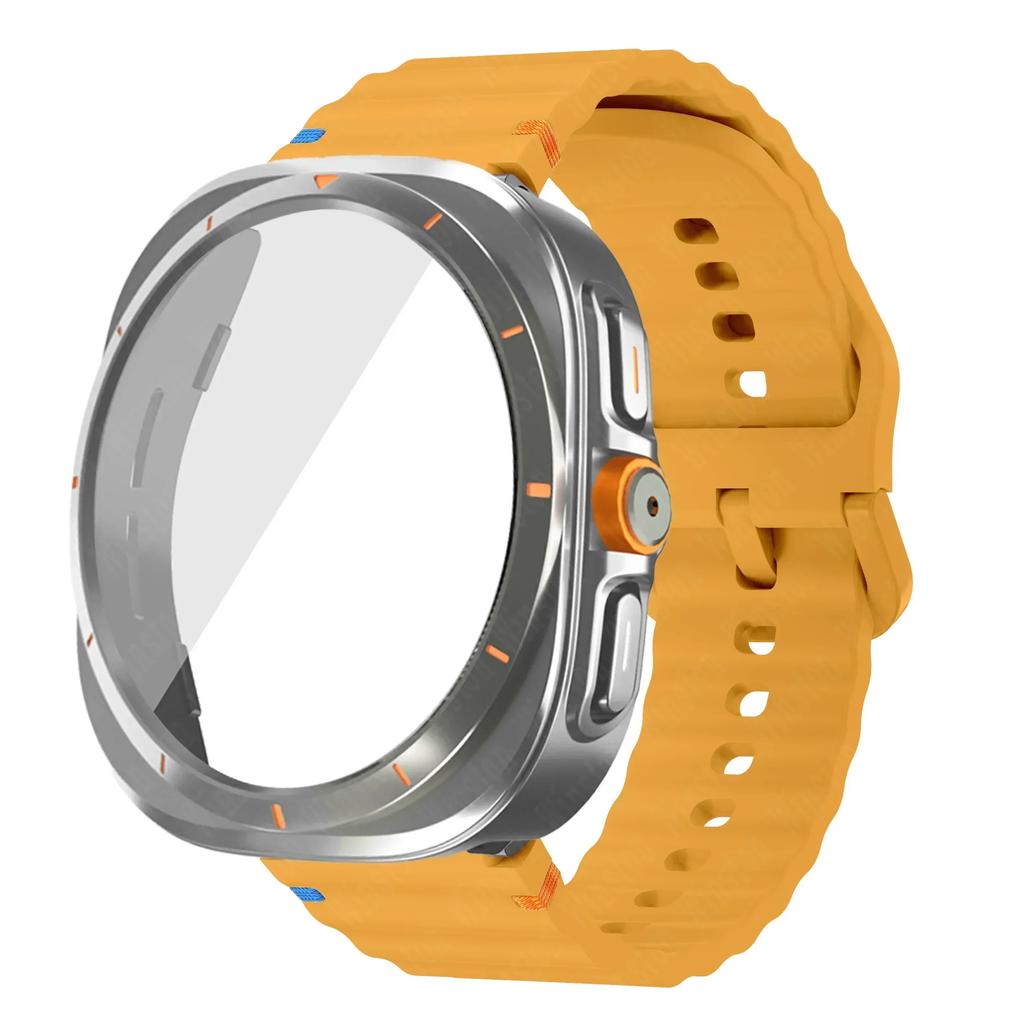 Переход на Ultra Case+Band для Samsung Galaxy Watch Ultra Обновление до Galaxy Watch 7 6 40мм 44мм Закаленное Стекло Защитная Пленка для Экрана