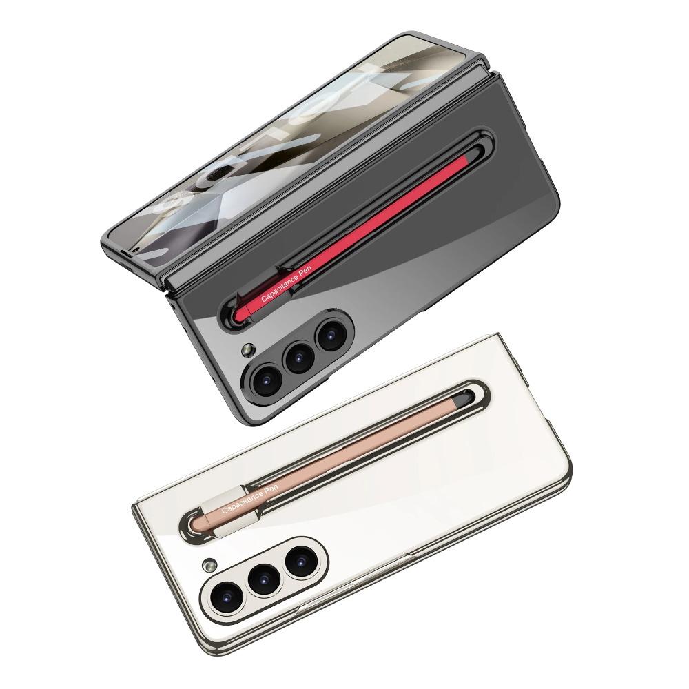 Прозрачный гальванизированный каркас Жесткий ПК чехол для телефона Samsung Galaxy Z Fold 6 5 Чехол противоударный с защитой экрана стилусом