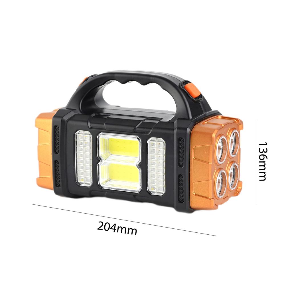 Waterproof Solar Strong Light Torch Non-slip Night Fishing Flashlights USB 4 Light Source Modes Searchlights Equipment