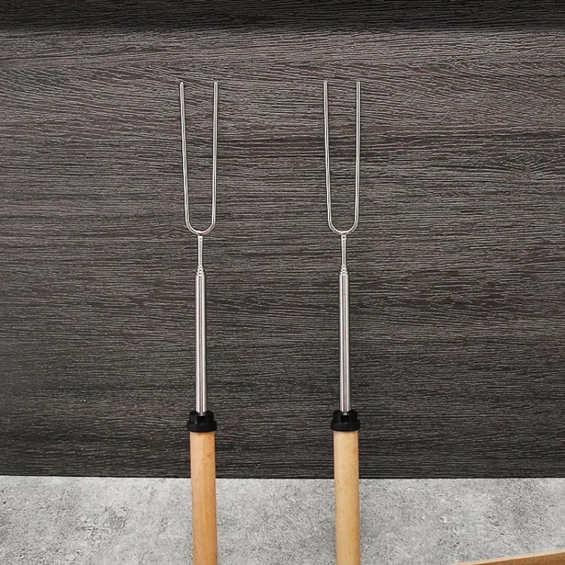 Шпажки для барбекю из нержавеющей стали, выдвижные вилки для барбекю, U-образные инструменты для барбекю и шпажки для сладкой ваты для гриля
