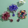 Multicolor Rhinestone Brooch Water-drop Dangle Brooch Vintage Crystal Brooch  Evening Gown