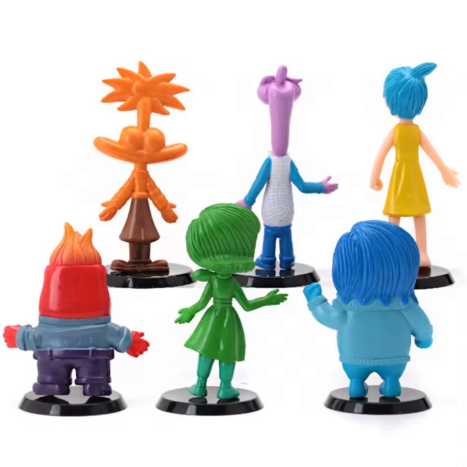 Набор из 6 шт. Игрушка Фигурка Действия Inside Out 2 Мультфильм Радость Тревога Гнев Грусть Отвращение Страх Модель Куклы Фигурки Подарок для Детей