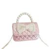 Mini Bow Crossbody Bag Korean Style Children Coin Purse Simple Pearl Handbag  Kids