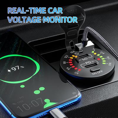 12/24 В водонепроницаемый USB PD выход быстрая зарядка 36 Вт двойной USB QC 3.0 автомобильное зарядное устройство со светодиодным вольтметром переключатель ВКЛ ВЫКЛ для автомобиля мотоцикла
