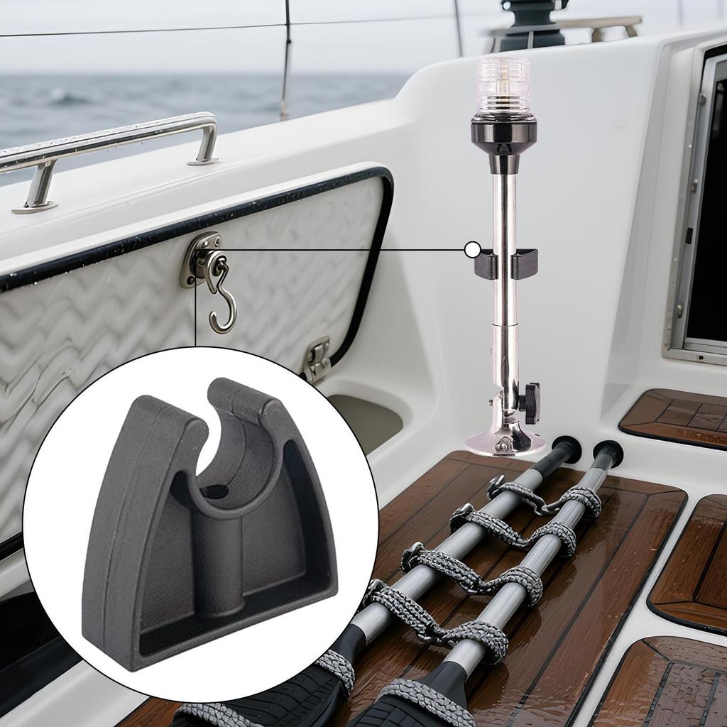 Boat Light Pole Clips Black Pole Light Clamp Clamp For Hook Deck Dock Wall Flashlight Yacht Ship Organization