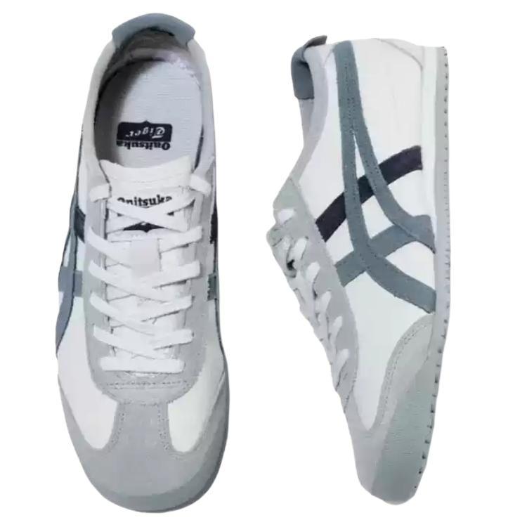 ONITSUKA TIGER Mexico 66 Тканевые Удобные Универсальные Нескользящие Низкие Повседневные Кроссовки Унисекс Белый Серый 1183C076-300