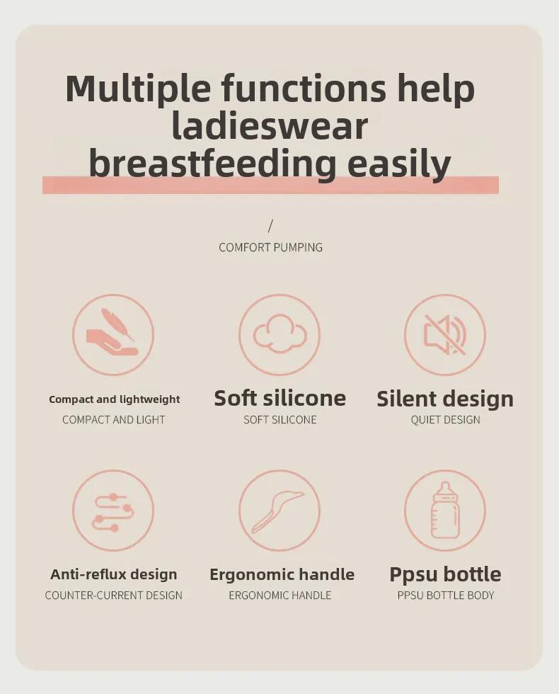 Ручной молокоотсос Bubbi Bear: Мощное, безболезненное всасывание, удобное, портативное и бесшумное для беременных и родивших женщин