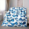 1pc Blue Butterflies Lightweight Flannel Blanket, Comfortable and Warm Blanket, for Office and Camping Sofa Bed, Livingroom031