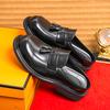 Fashion Men Fashion Tassel Shoes Black PU Thick Sole Anti Slip One Step Step Business Brand Half Slippery Leather Shoes 38-46 Men Shoes