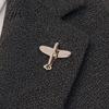 Date Outfit Accessory Men Suit Brooch, Airplane Design Lapel Pin with Clip-on Pin, Minimalist Collar Clip Smooth Polished Alloy Badge for Formal