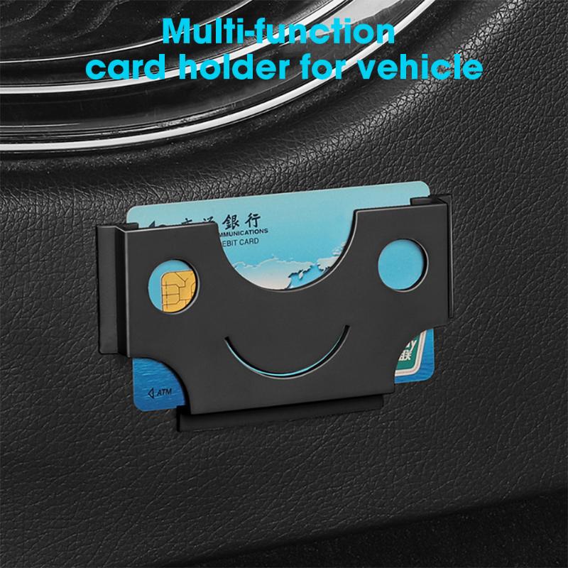 Car Multifunctional Card Holder Adhesive Car Business Card Holder Ticket Holder ID Paper Storage Organizer