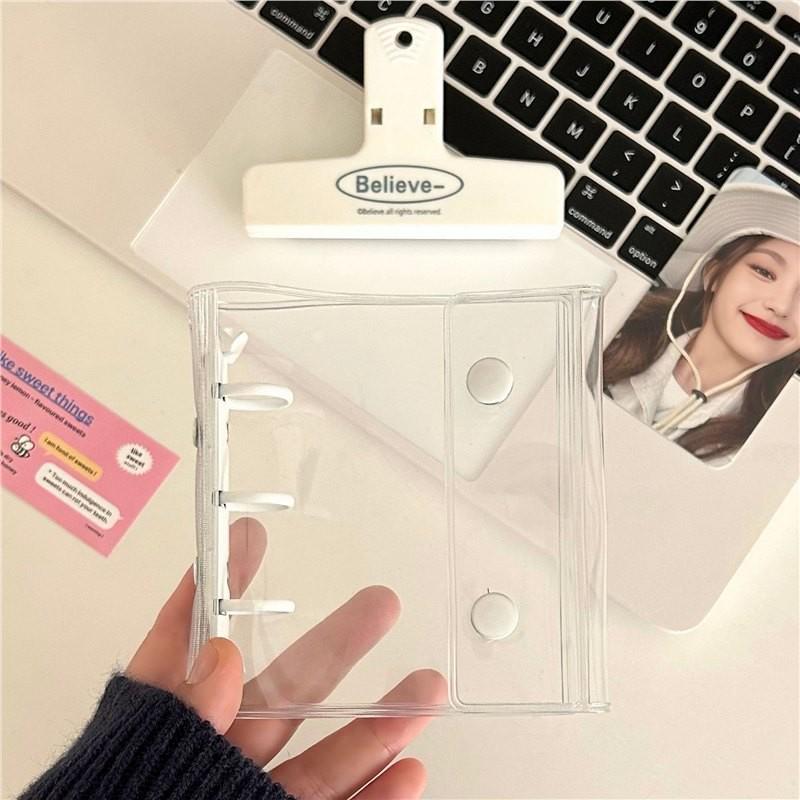 Candy Color A8 Mini Photo Album & Card Holder - Double Snap, 3-Hole Planner, 3-Inch Star Pages.