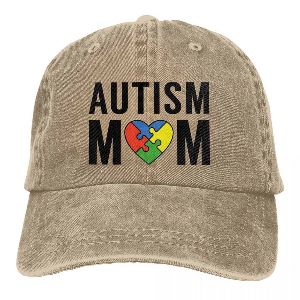 Кепки для бейсбола для мамы аутиста Аксессуары Классический вытертый хлопок Подарки на День матери Кепка тракера Регулируемая посадка