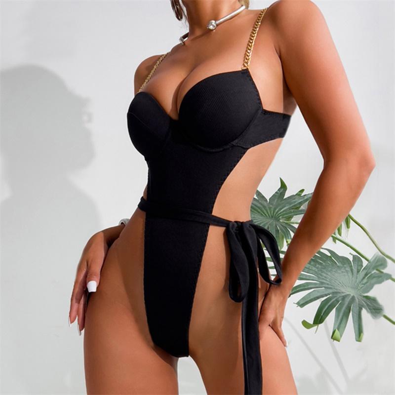 Aduloty Женское новое модное и модное нижнее белье с металлической цепочкой, сексуальный ремешок с открытой спиной, эротическое нижнее белье, боди, комплект