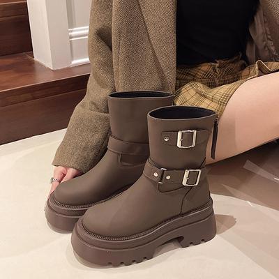 Женские ботинки в британском стиле, не утомляющие ноги, на толстой подошве, увеличивающие рост, мягкие, эластичные, удобные, амортизирующие, нескользящие, повседневные, спортивные, ботинки Мартин