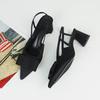 Модные черные туфли-слингбэки на высоком каблуке для женщин 2025 лето элегантные с острым носком дизайн с бантом-бабочкой женские туфли-лодочки для офиса