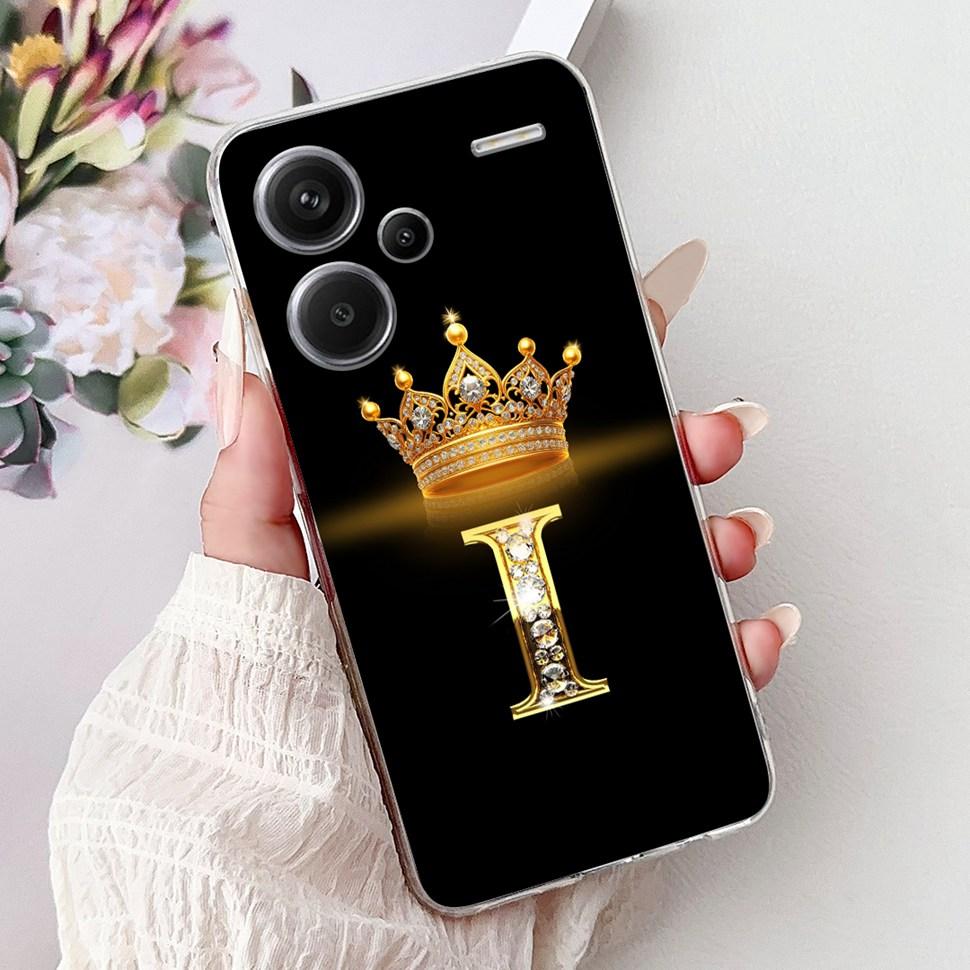 For Xiaomi Redmi Note 13 Pro Plus 5G Case Soft Silicone Cover Cute 26 Letters Phone Cases For Redmi Note13 Pro+ ProPlus Fundas