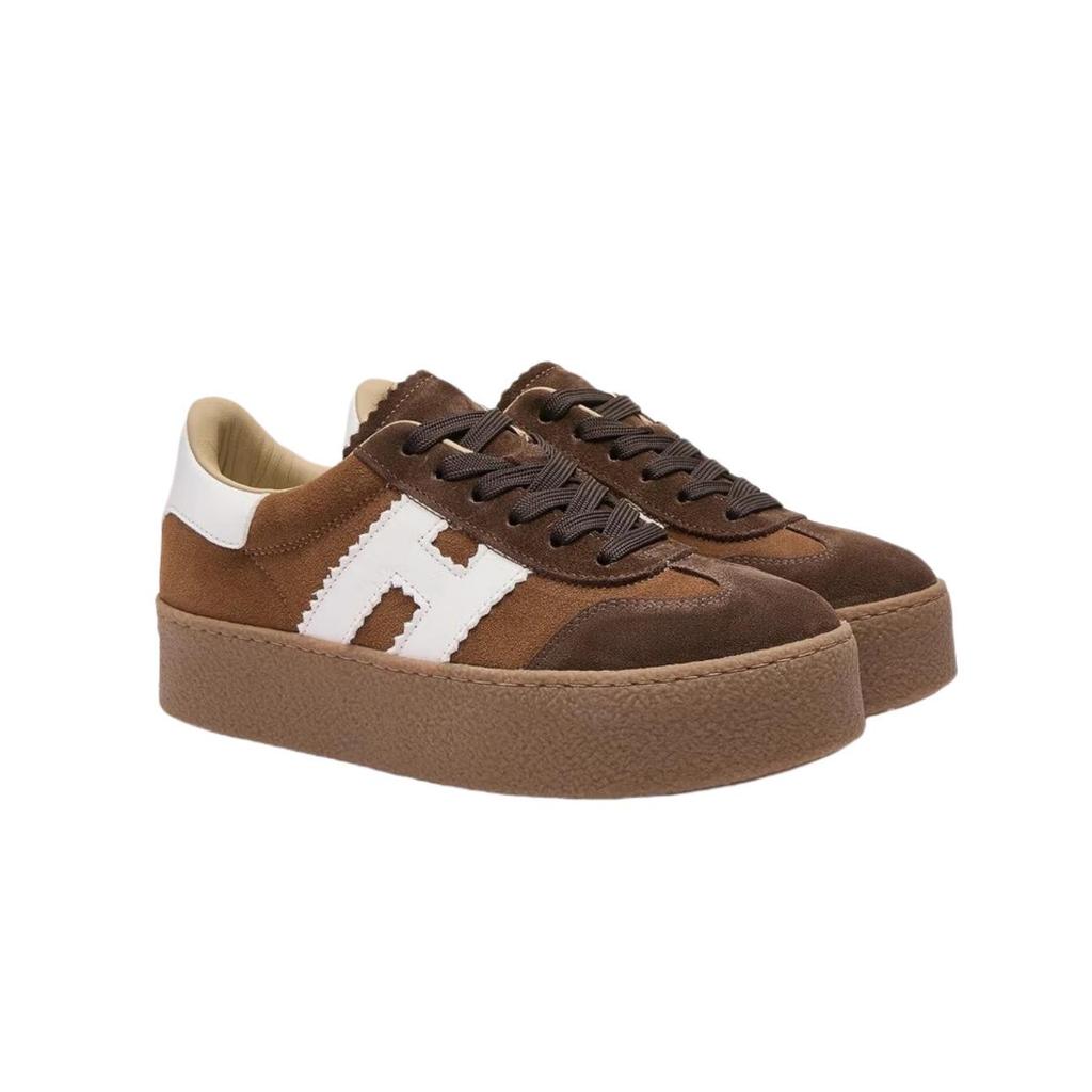 Женские кеды Hogan из натуральной кожи с цветовыми блоками, вдохновленные Тань Цзяньци - Белые печенье, повседневная обувь на шнуровке