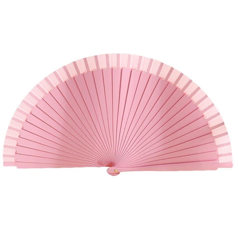 Props Decoration Colorful Chinese Style Folding Fan Wood Folding Fans Spanish Fan Wooden
