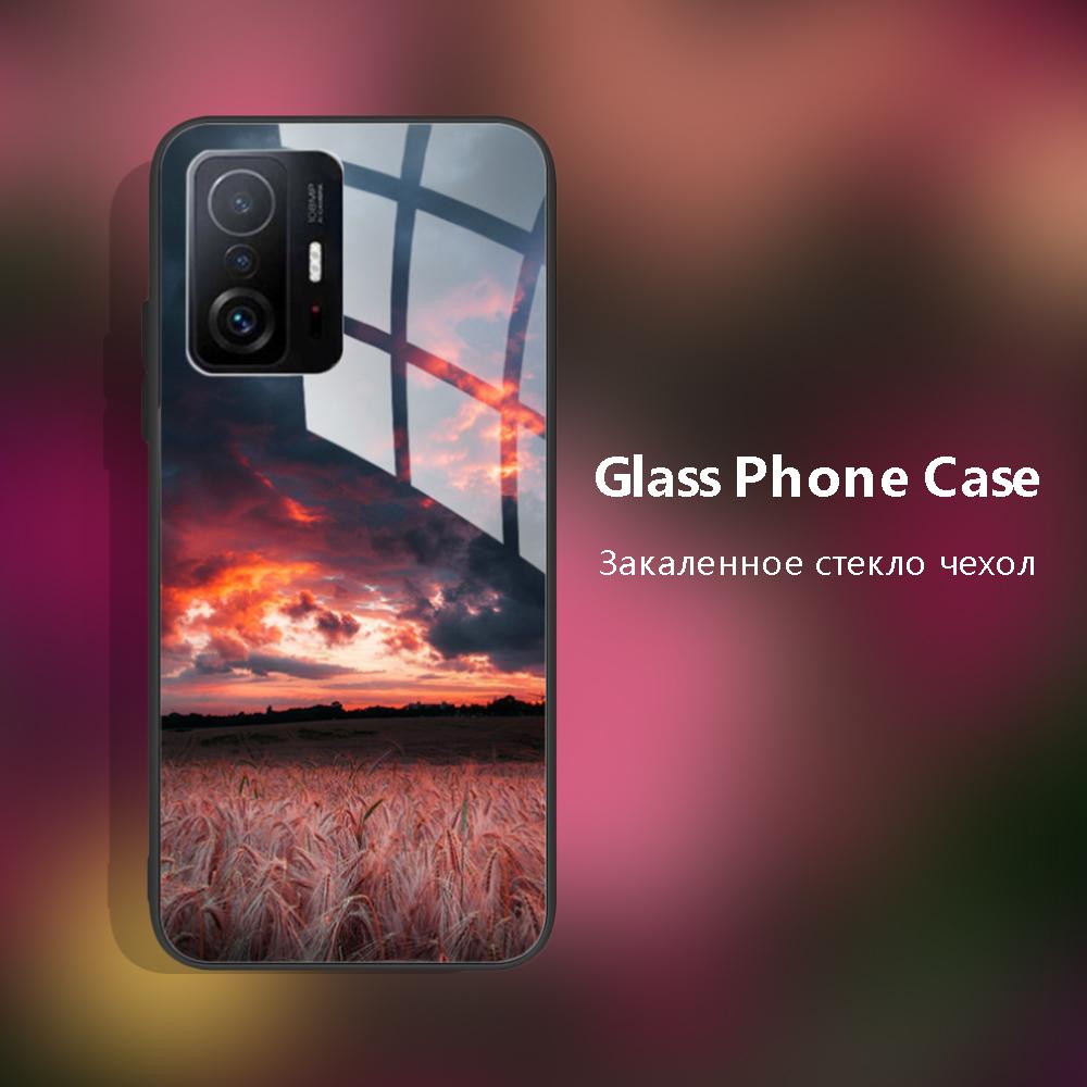 Для Xiaomi 11T Pro 11T Чехол Модный Чехол из Закаленного Стекла Задняя Крышка Fundas Для Xiaomi 11T Pro 11T Чехлы для Телефона 11T Pro 11 T capa