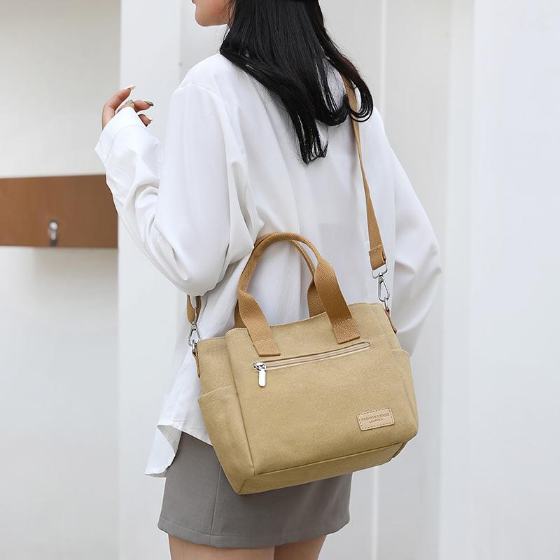 Женская сумка через плечо, большая вместительная сумка из холста