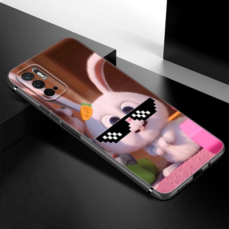 Cartoon Rabbit Phone Case For Xiaomi Redmi Note 7 8 9 10 Lite 11 11E 11T 12 Pro 11S 4G 10T 5G 8T 9S 10S Soft TPU Black Cover