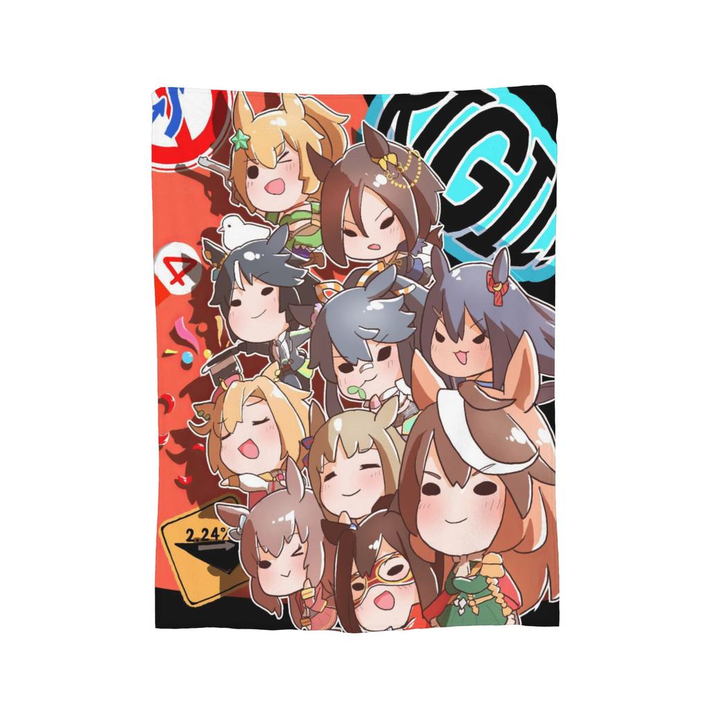 Uma Musume Pretty Derby Blanket Flannel Decoration Multifunction Lightweight Throw Blanket for Sofa Couch Quilt