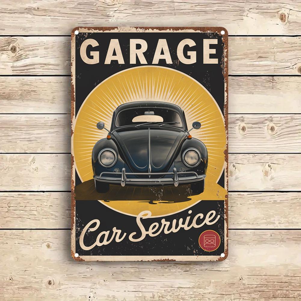 1 шт. Винтажная алюминиевая табличка «Автосервис в гараже» - Ретро гравированная жестяная табличка, Декор для сада, спальни, мужской комнаты, Рождественский подарок