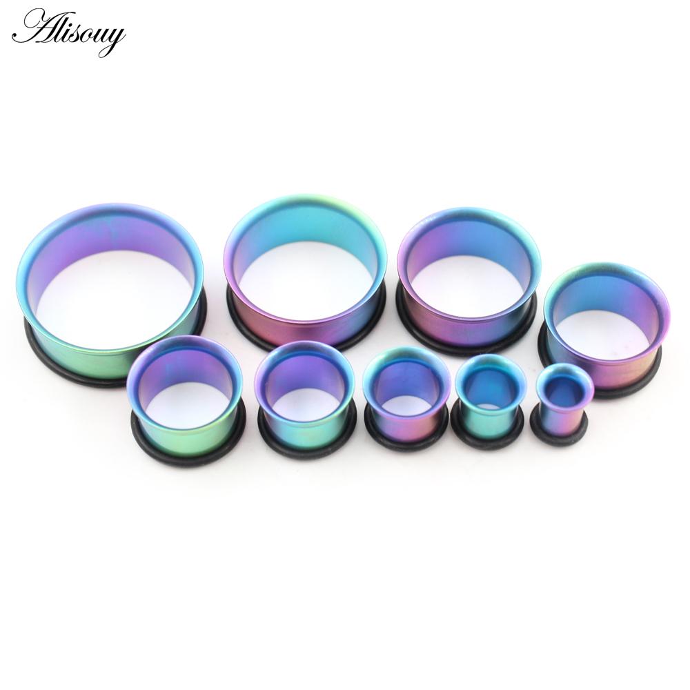 Alisouy 1PC 6-25mm G23 титановый градиент цвета расклешенные ушные зонды туннели заглушки растяжители расширители пирсинг плоти украшения для тела