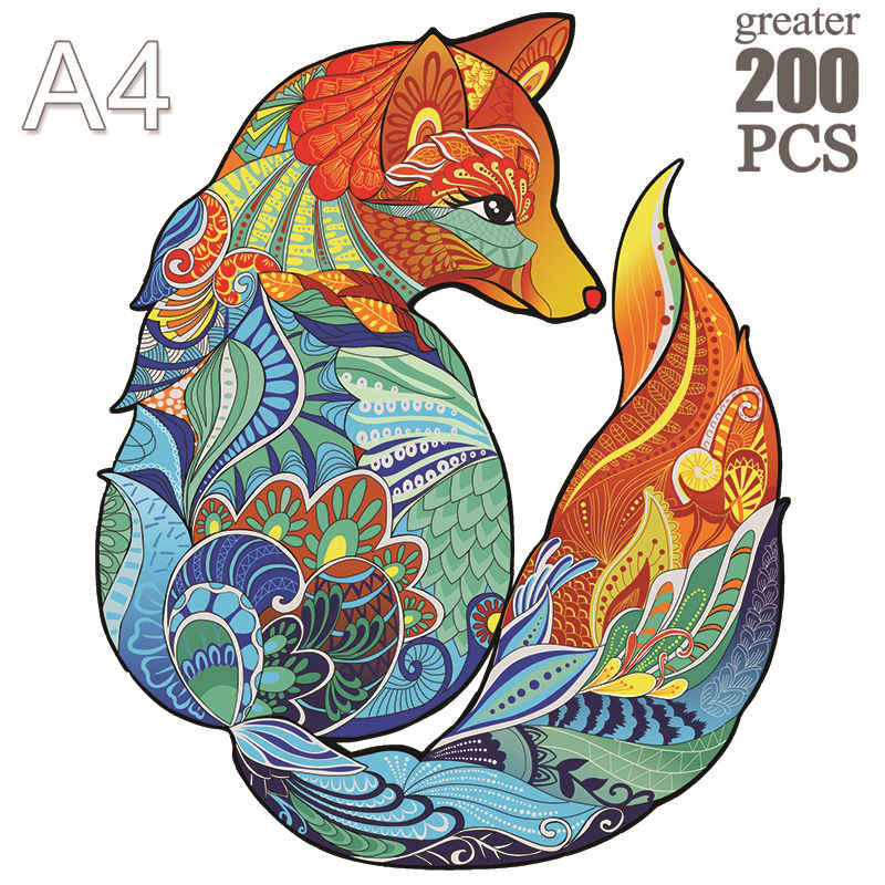 Нетоксичная деревянная головоломка с животными для взрослых и детей A3 A4 A5 3D дерево DIY поделки в форме Рождественский подарок Деревянная пазл-головоломка Подарки Новое