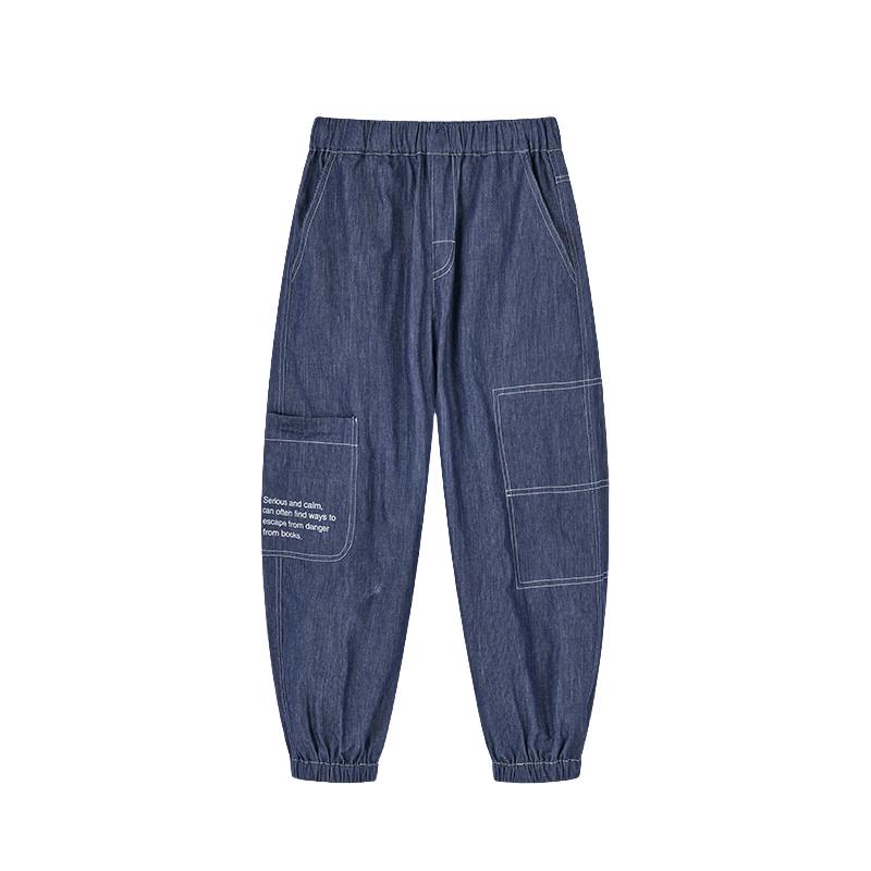 M.Latin Boys' Casual Letter-Print Straight-Leg Jeans