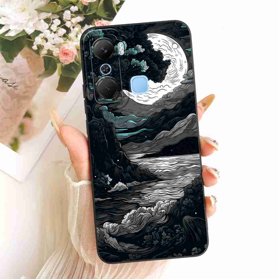 Чехол для Infinix Hot 12 Pro X668C Силиконовая задняя крышка Полная защита Для Infinix Hot 12Pro 6.6" Популярные узоры Корпус телефона